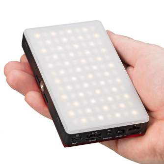LED накамерный - BRESSER Pocket LED 9 W Bi-Colour continuous Panel Light for on-the-go Use and Smartphone Photography - быстрый