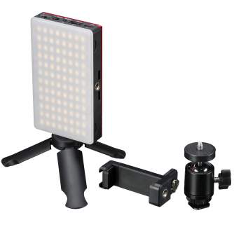 LED Lampas kamerai - BRESSER Pocket LED 9 W Bi-Colour continuous Panel Light for on-the-go Use and Smartphone Photography - ātri pasūtīt no ražotāja