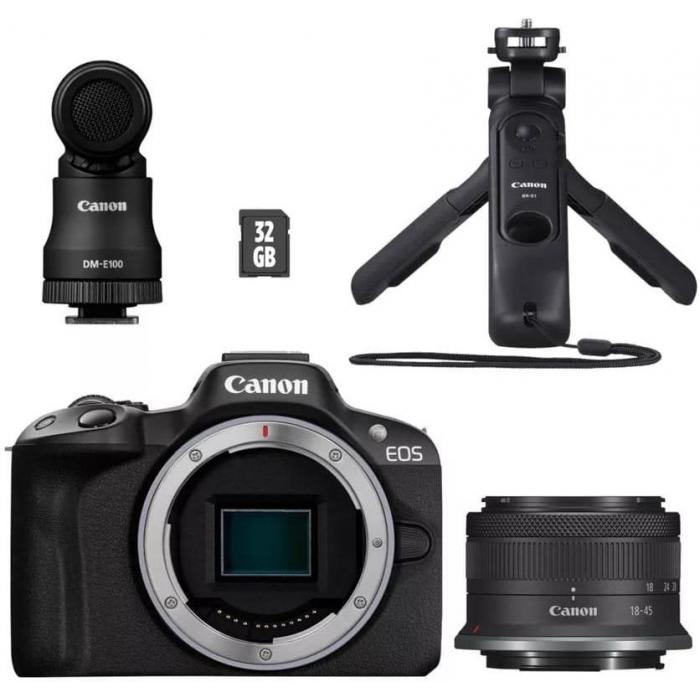 Bezspoguļa kameras - Canon EOS R50 + RF-S 18-45mm F4.5-6.3 IS STM CREATOR KIT - ātri pasūtīt no ražotāja