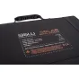 BW International solar panel case Energy.Case 200W with detailed specifications printed on durable fabric, featuring 38W output, compact design, and IP65 waterproof protection