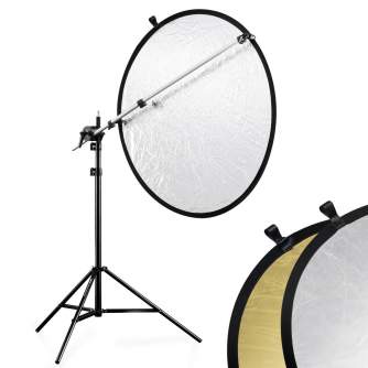 Foldable Reflectors - walimex Reflector Holder Set silver/gold, Ш 100cm - buy today in store and with delivery