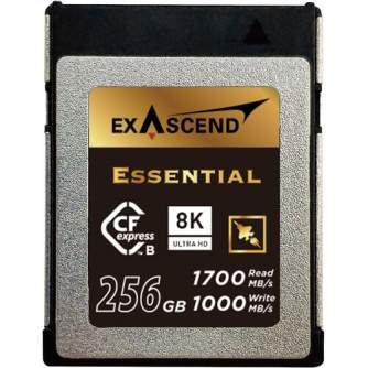 Atmiņas kartes - Exascend 256GB Essential Series CFexpress Type B Memory Card EXPC3E256GB - perc šodien veikalā un ar piegādi
