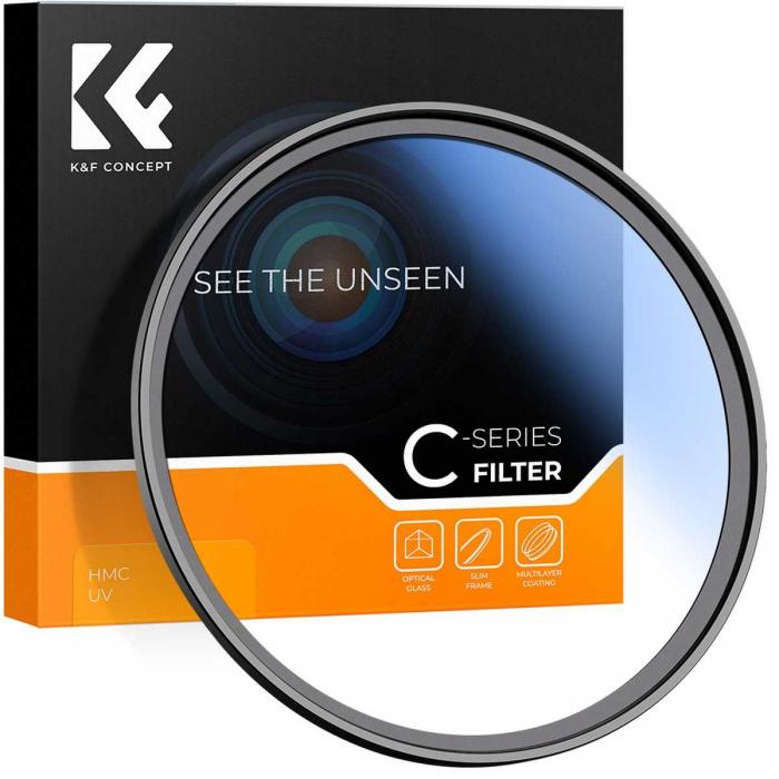 UV aizsargfiltri - K&F Concept 82MM Classic Series, Blue-Coated, HMC UV Filter, Japan Optics KF01.1429 - купить сегодня в магаз