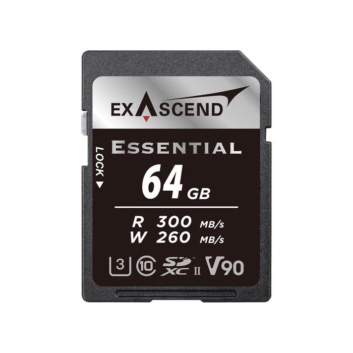 Atmiņas kartes - Exascend 64GB Essential UHS-II SDXC atmiņas karte EX64GSDU2-S - perc šodien veikalā un ar piegādi