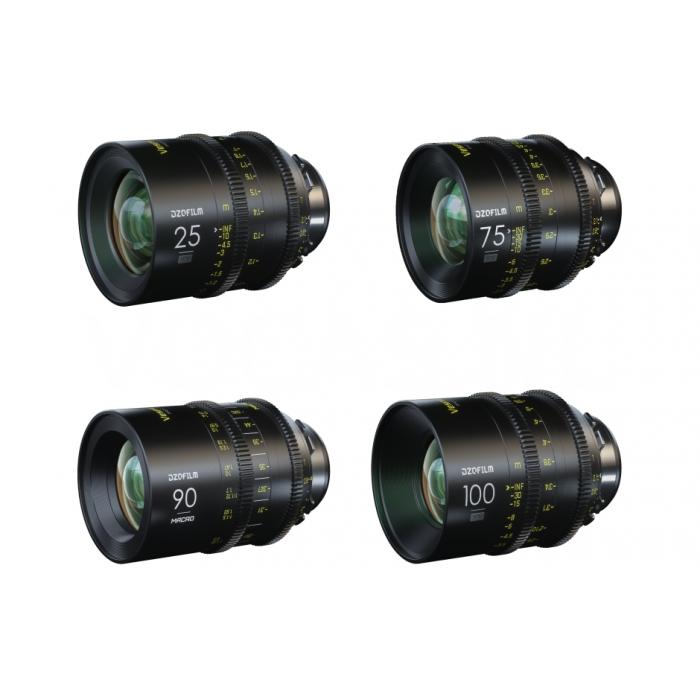 CINEMA видео объективы - DZO Optics DZOFILM Vespid 4 Lens Kit PL (25,75,100 T2.1, Macro 90 T2.8) VESPKIT-4LENS-PL-2 - быстрый за