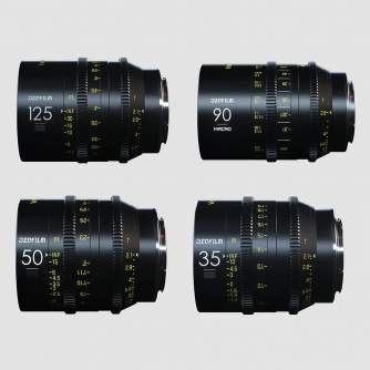 CINEMA видео объективы - DZO Optics DZOFilm Vespid 4-lens Kit PL (35,50,125 T2.1 + Macro 90mm T2.8) VESPKIT-4LENS-PL-1 - быстрый