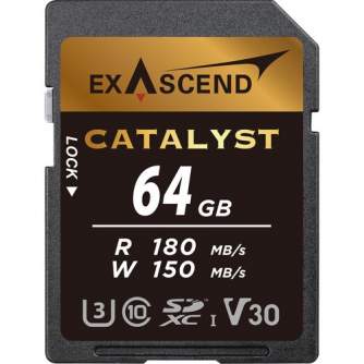 Atmiņas kartes - Exascend 64GB Catalyst UHS-I SDXC V30 170 MB/s 140 MB/s Memory Card EX64GSDU1 - perc šodien veikalā un ar piegādi