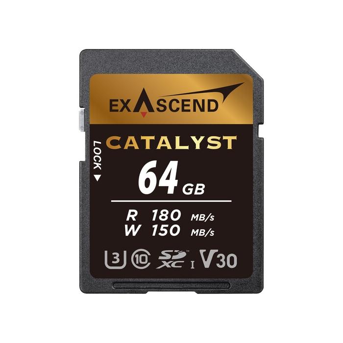 Карты памяти - Exascend 64GB Catalyst UHS-I SDXC V30 170 MB/s 140 MB/s Memory Card EX64GSDU1 - купить сегодня в магазине и с дос