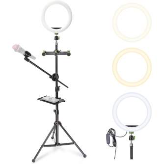 New products - LanParte 10" ring light with 2.1m tripod & 3 magnetic phone holders SK2-3A - quick order from manufacturer