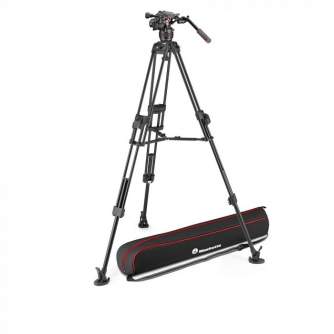 Video Tripods - Manfrotto Nitrotech 608 + 645 Fast Twin Alu Tripod MVK608TWINFA - quick order from manufacturer