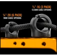 Holders Clamps - SPRIG Big Green Cable Management Device for 3/8"-16 Threaded Holes (3-Pack) S3PK-3816-G - quick order from manufacturerHolders Clamps - SPRIG Big Green Cable Management Device for 3/8"-16 Threaded Holes (3-Pack) S3PK-3816-G - quick order from manufacturer