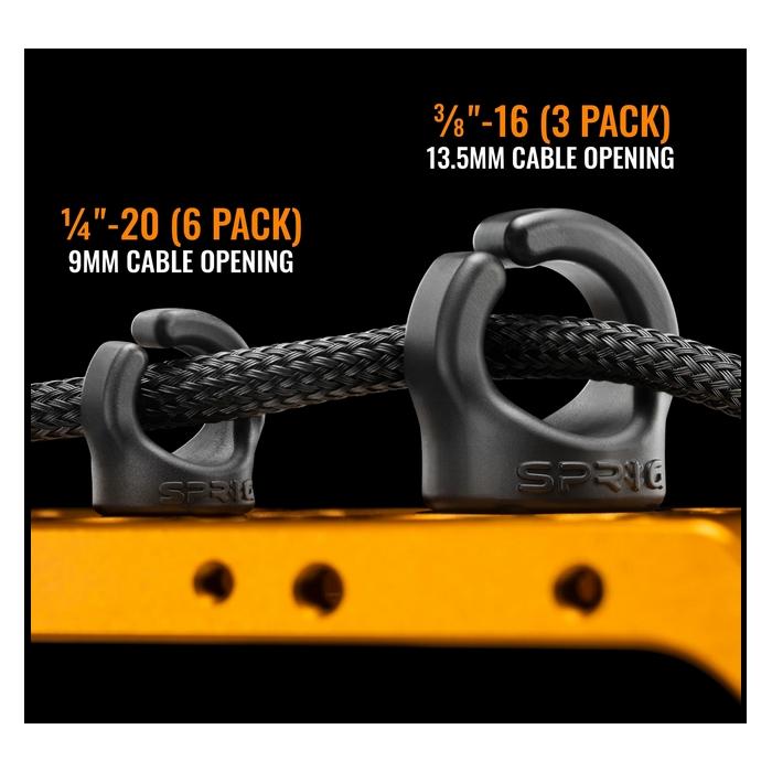 Holders Clamps - SPRIG Orange Big Cable Management Device for 3/8"-16 Threaded Holes (3-Pack) S3PK-3816-O - quick order from manufacturer