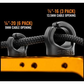 Holders Clamps - SPRIG Orange Cable Management Device for 1/4"-20 Threaded Holes (6-Pack) S6PK-1420-O - quick order from manufacturer
