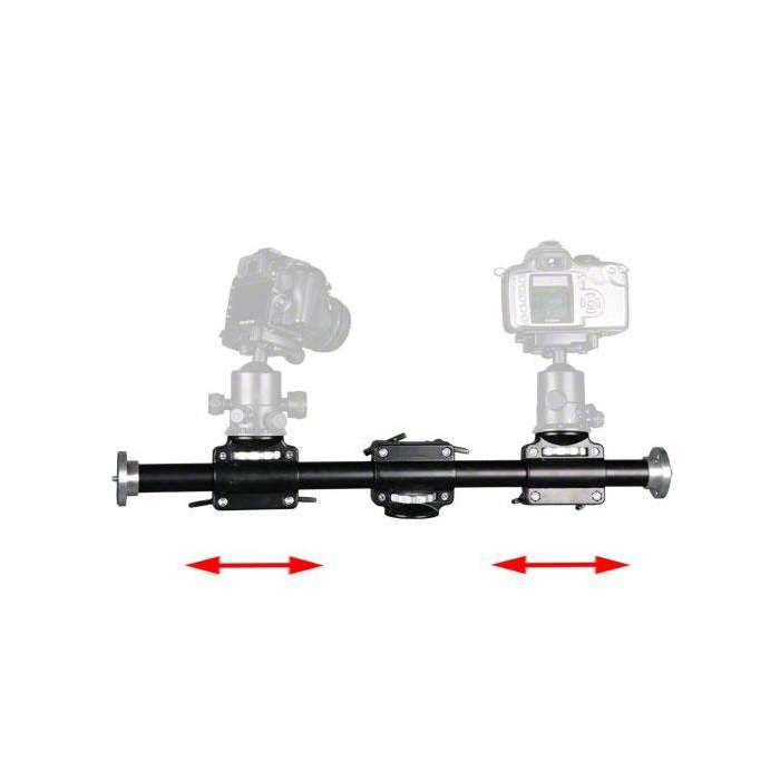 Tripod Heads - walimex WT-628 Extension Arm with 2 sledges - buy today in store and with delivery