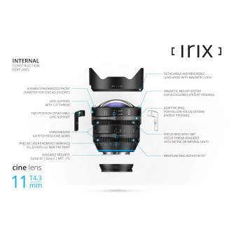 CINEMA Video Lences - Irix 11mm T4.3 Canon EF mount Cinema lens 8K IL-C11-EF - quick order from manufacturer