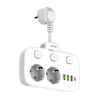 Kameras bateriju lādētāji - Ldnio SE2435 power strip with USB charger - ātri pasūtīt no ražotāja