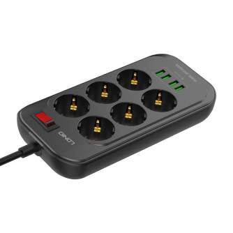 Kameras bateriju lādētāji - Power strip Ldnio SE6403 with USB charger - ātri pasūtīt no ražotāja