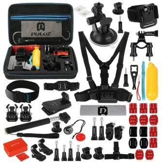 Jaunums - Puluz Set of 53 accessories for sports cameras PKT09 Combo Kits - ātri pasūtīt no ražotāja