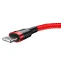 Kabeļi - Baseus Cafule USB Lightning cable 2.4A 1m (black + red) CALKLF-B09 - ātri pasūtīt no ražotāja