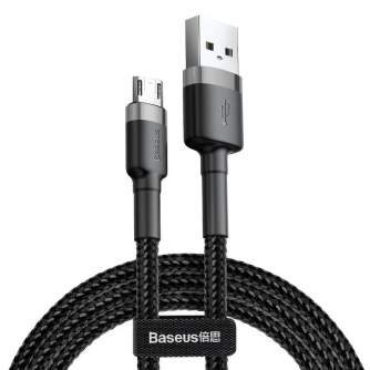 Kabeļi - Baseus Cafule Micro USB cable 2.4A 1m (Gray + Black) CAMKLF-BG1 - ātri pasūtīt no ražotāja