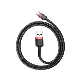 Kabeļi - Baseus Cafule cable USB-C 3A 0.5m (Red+Black) CATKLF-A91 - ātri pasūtīt no ražotāja
