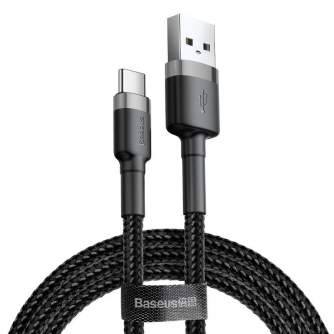 Cables - Baseus Cafule cable USB-C 3A 0.5m (Gray+Black) CATKLF-AG1 - quick order from manufacturer