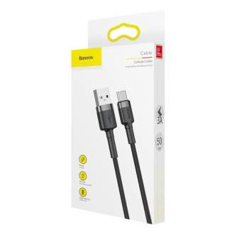 Кабели - Baseus Cafule cable USB-C 3A 0.5m (Gray+Black) CATKLF-AG1 - быстрый заказ от производителя