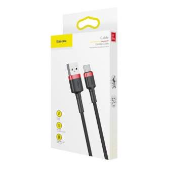 Kabeļi - Baseus Cafule cable USB-C 2A 2m (Red+Black) CATKLF-C91 - ātri pasūtīt no ražotāja