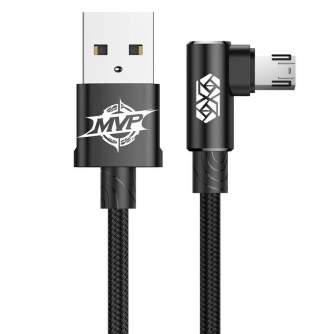 Kabeļi - Baseus MVP Elbow Cable USB to micro USB 2A 1m - Black CAMMVP-B01 - ātri pasūtīt no ražotāja