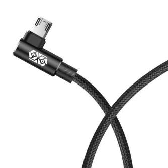 Kabeļi - Baseus MVP Elbow Cable USB to micro USB 2A 1m - Black CAMMVP-B01 - ātri pasūtīt no ražotāja