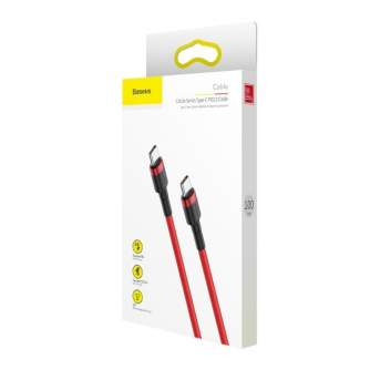 Cables - Baseus Cafule Cable USB-C PD 2.0 QC 3.0 60W 1m (Red) CATKLF-G09 - quick order from manufacturer