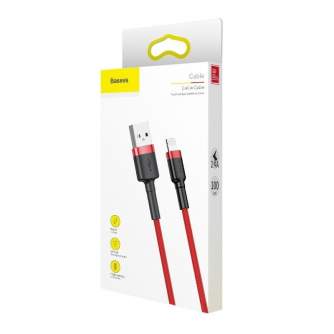 Kabeļi - Baseus Cafule USB Lightning Cable 2,4A 0,5m (Red) CALKLF-A09 - ātri pasūtīt no ražotāja