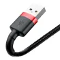 Kabeļi - Baseus Cafule USB Lightning Cable 1,5A 2m (Black+Red) CALKLF-C19 - ātri pasūtīt no ražotāja
