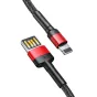 Kabeļi - Baseus Cafule Double-sided USB Lightning Cable 2,4A 1m (Black+Red) CALKLF-G91 - ātri pasūtīt no ražotāja