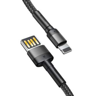 Кабели - Lightning USB cable (reversible) Baseus Cafule 2.4A 1m (gray-black) CALKLF-GG1 - быстрый заказ от производителя
