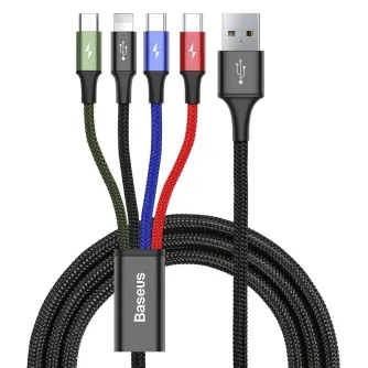 Data Cables - Baseus Fast USB Cable 4in1 2xUSB-C / Lightning / Micro 3,5A 1,2m - Black CA1T4-B - quick order from manufacturer