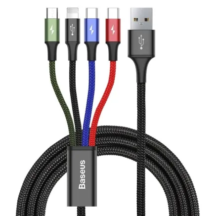 Baseus Fast USB Cable 4in1 2xUSB-C / Lightning / Micro 3,5A 1,2m - Black CA1T4-B