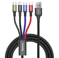 Datu Kabeļi - Baseus Fast USB Cable 4in1 2xUSB-C / Lightning / Micro 3,5A 1,2m - Black CA1T4-B - ātri pasūtīt no ražotājaDatu Kabeļi - Baseus Fast USB Cable 4in1 2xUSB-C / Lightning / Micro 3,5A 1,2m - Black CA1T4-B - ātri pasūtīt no ražotāja
