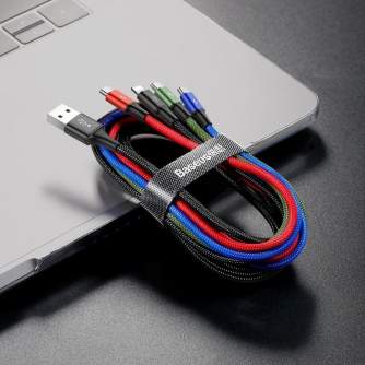 Kabeļi - Baseus Fast USB Cable 4in1 2xUSB-C / Lightning / Micro 3,5A 1,2m - Black CA1T4-B01 - ātri pasūtīt no ražotāja