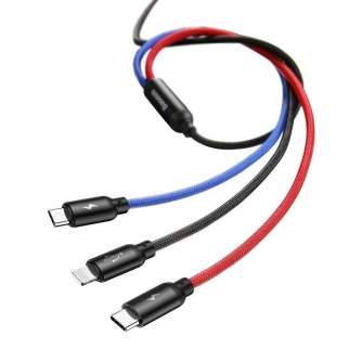 Cables - Baseus Rapid USB Cable 3in1 Type C / Lightning / Micro 3A 1,2M - Black CAMLT-BSY01 - quick order from manufacturer