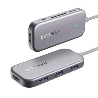 Новые товары - 7in1 Blitzwolf BW-TH5 Hub USB-C to 3xUSB 3.0, HDMI, USB-C PD, SD, microSD BW-TH5 - быстрый заказ от производителя
