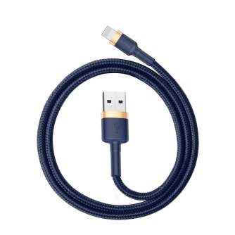 Kabeļi - Baseus Cafule Lightning cable 2.4A 1m (Gold+Dark blue) CALKLF-BV3 - ātri pasūtīt no ražotāja