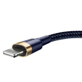 Кабели - Baseus Cafule Lightning cable 2.4A 1m (Gold+Dark blue) CALKLF-BV3 - быстрый заказ от производителя