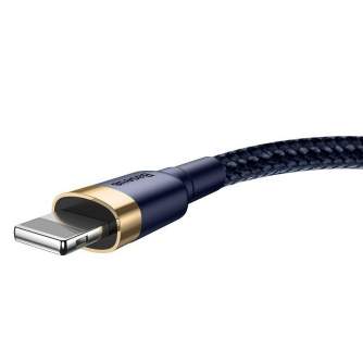 Kabeļi - Baseus Cafule Lightning cable 1.5A 2m (Gold+Dark blue) CALKLF-CV3 - ātri pasūtīt no ražotāja