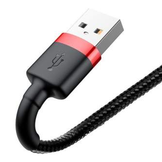 Kabeļi - Baseus Cafule USB Lightning Cable 2,4A 0,5m (Red+Black) CALKLF-A19 - ātri pasūtīt no ražotāja