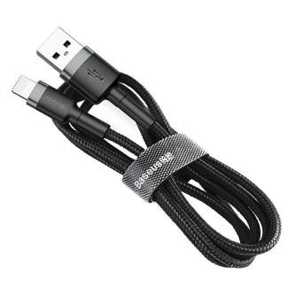 Kabeļi - Baseus Cafule USB Lightning Cable 2.4A 0.5m (Gray+Black) CALKLF-AG1 - ātri pasūtīt no ražotāja
