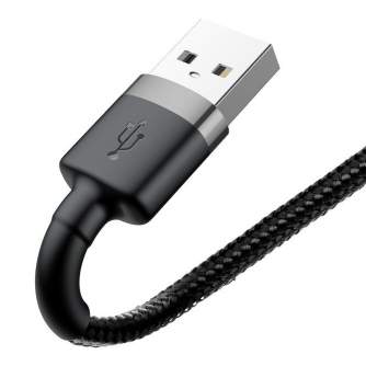 Kabeļi - Baseus Cafule USB Lightning Cable 2,4A 1m (Gray+Black) CALKLF-BG1 - ātri pasūtīt no ražotāja