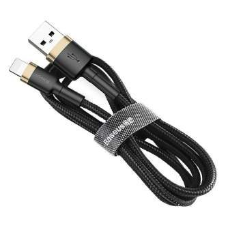 Kabeļi - Baseus Cafule Cable USB Lightning 2.4A 1m (Gold+Black) CALKLF-BV1 - ātri pasūtīt no ražotāja