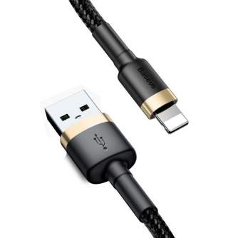 Cables - Baseus Cafule Cable USB Lightning 2.4A 1m (Gold+Black) CALKLF-BV1 - quick order from manufacturer