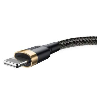 Kabeļi - Baseus Cafule Cable USB Lightning 1.5 A 2m (Gold+Black) CALKLF-CV1 - ātri pasūtīt no ražotāja